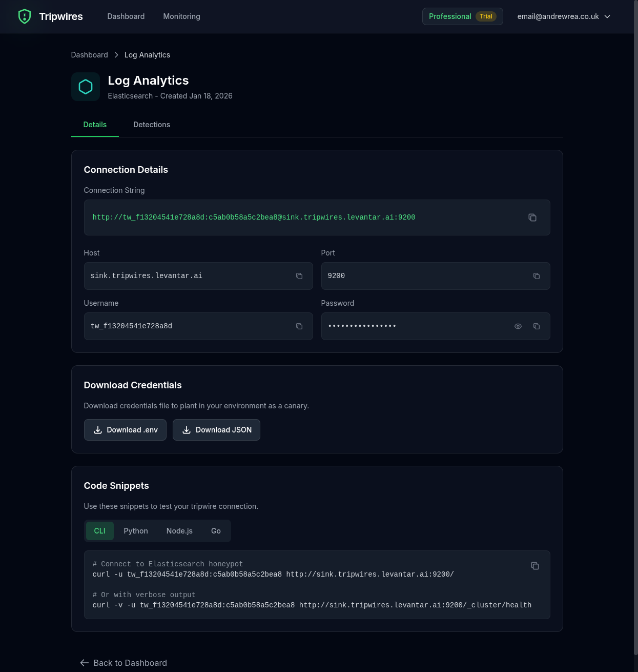 Elasticsearch tripwire details