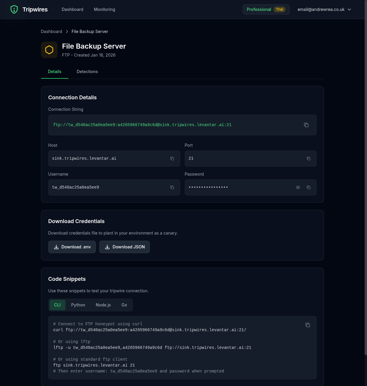 FTP tripwire details