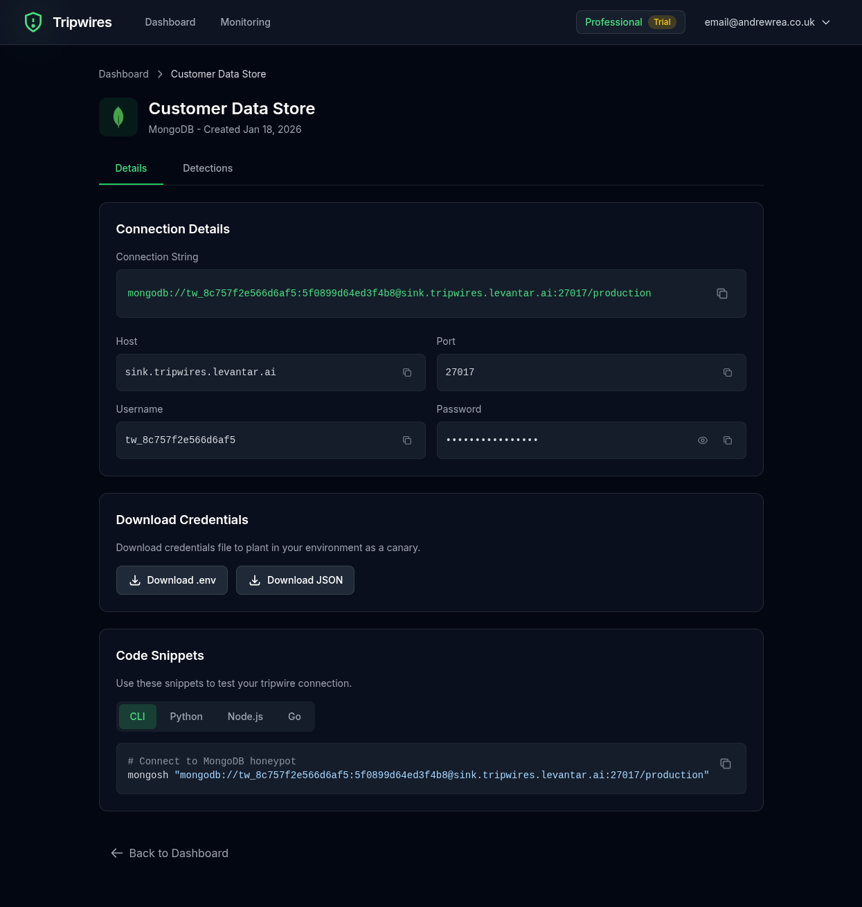 MongoDB tripwire details