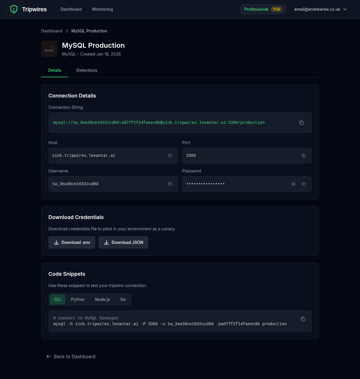 MySQL tripwire details